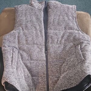 Women's Navy and White Herringbone Vest